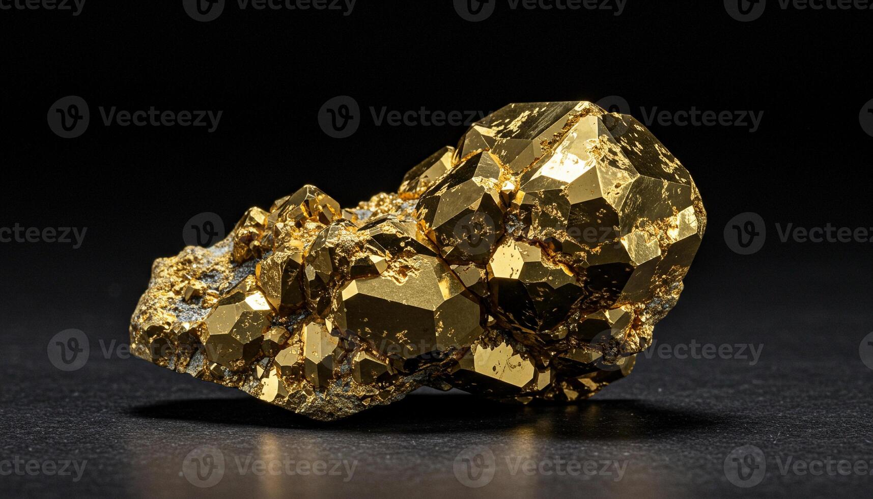 Pyrite crystal with metallic golden surface geometric details and natural mineral elegance photo