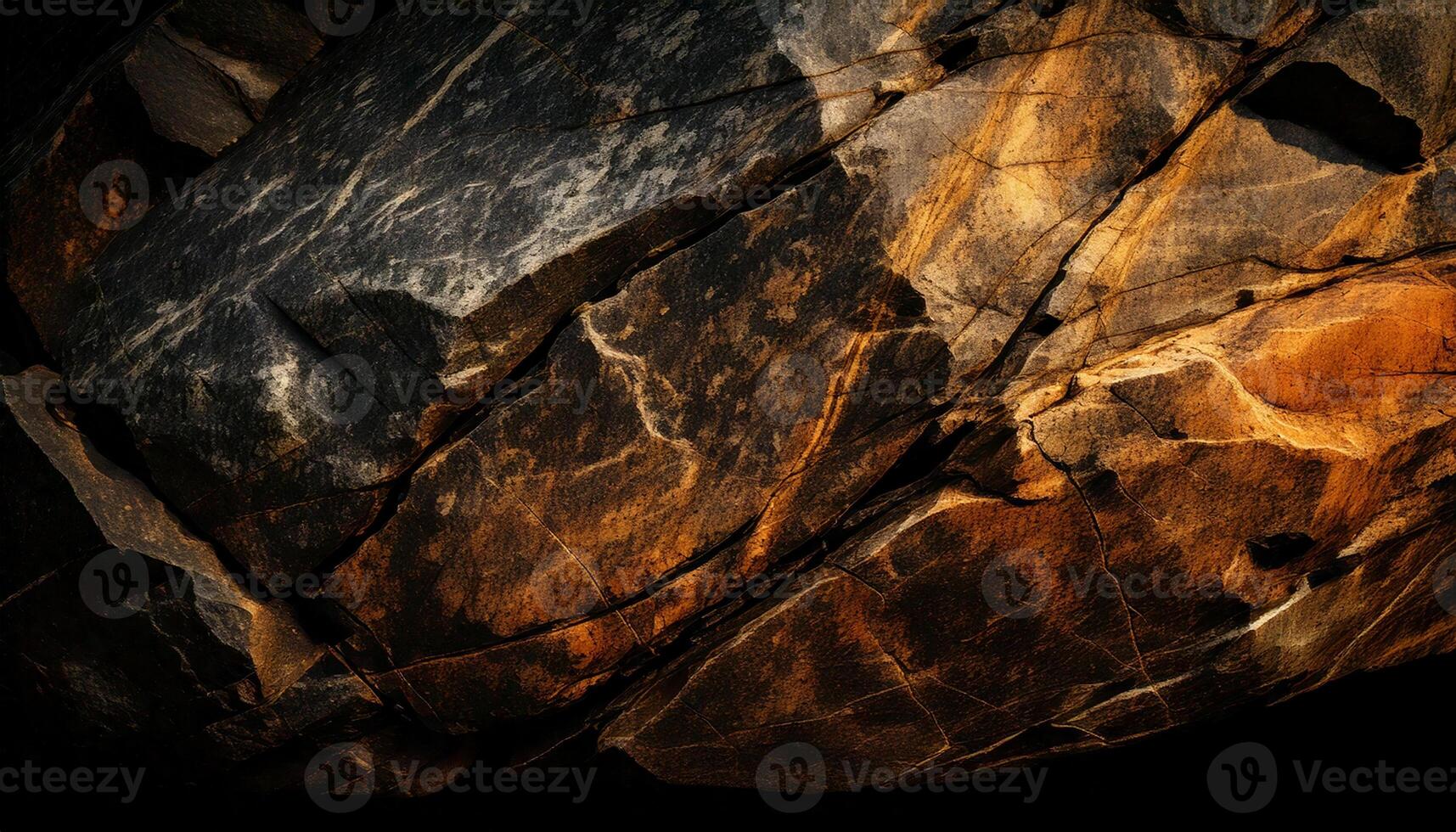 Rock surface with intricate cracks natural lines contrasting textures and rugged geological beauty photo