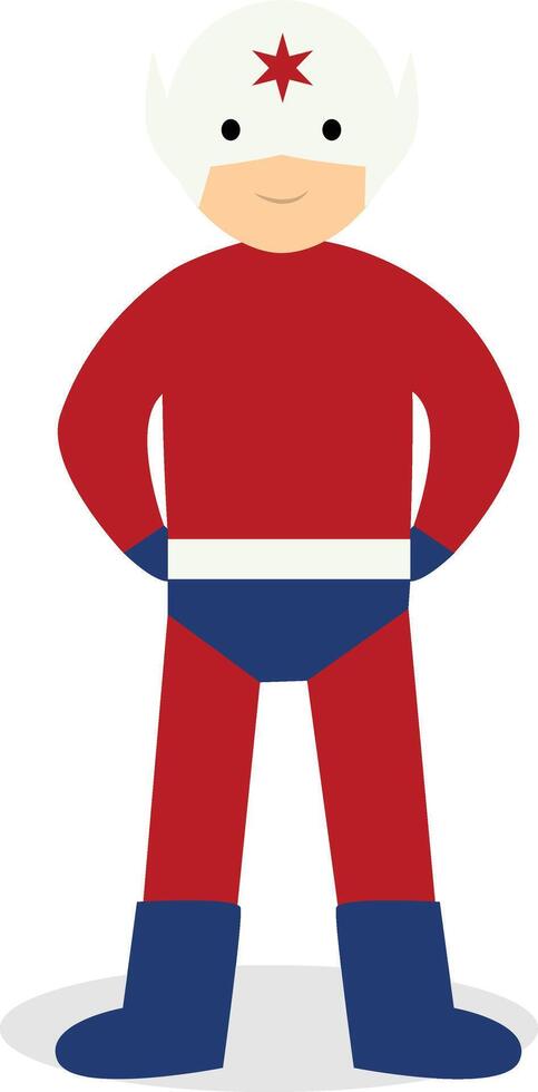 Kid Superhero Character Isolated on White Background. vector
