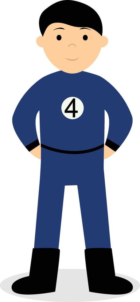 Kid Superhero Character in Flat Design. vector