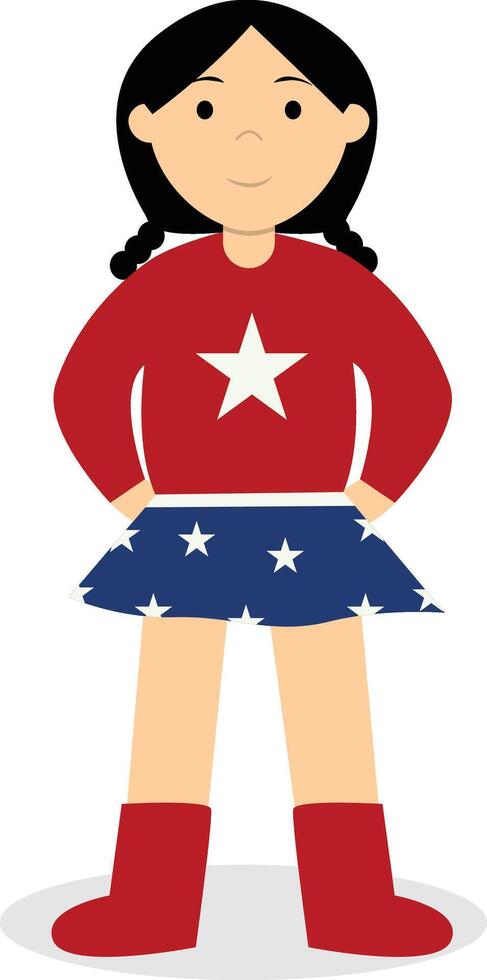 Kid Superhero Character with Flat Design vector