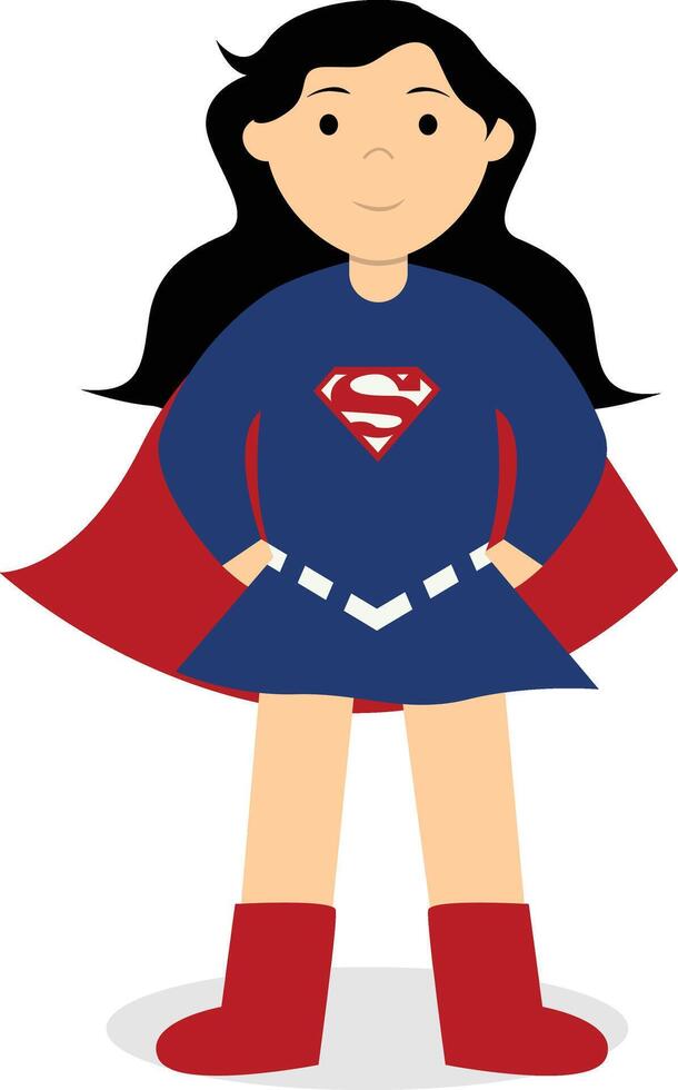 Kid Superhero Character in Cartoon Design. vector