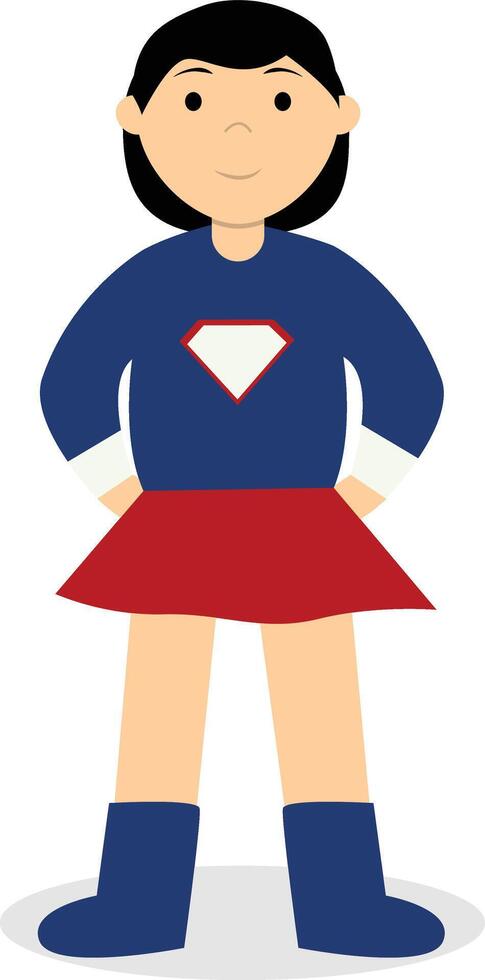 Kid Superhero Character with Flat Design. vector