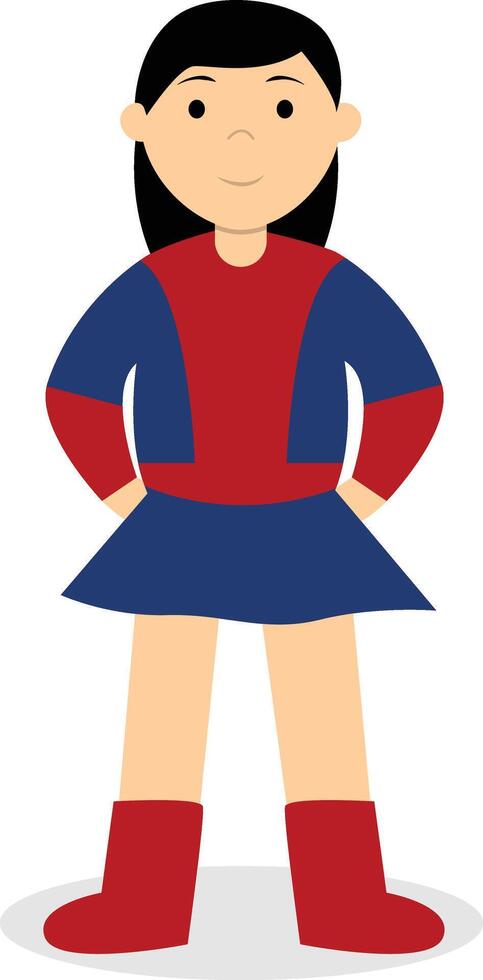 Kid Superhero Character in Cartoon Design vector