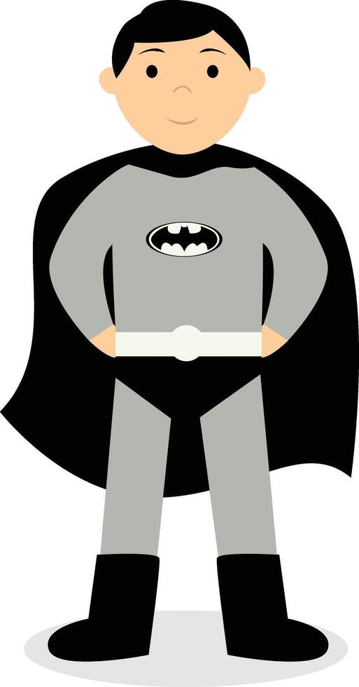 Kid Superhero Character in Cartoon Shape vector
