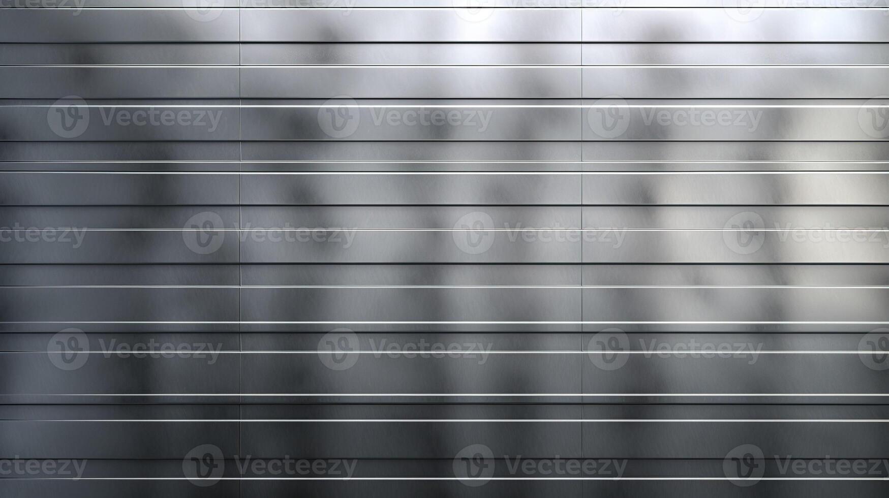 Brushed metal surface reflecting shadows creating abstract pattern. photo