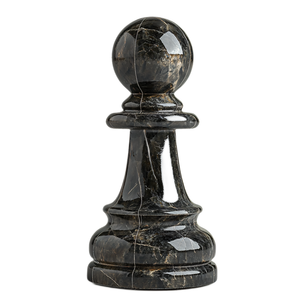 Elegant Black Marble Chess Pawn Piece Isolated for Creative Projects png