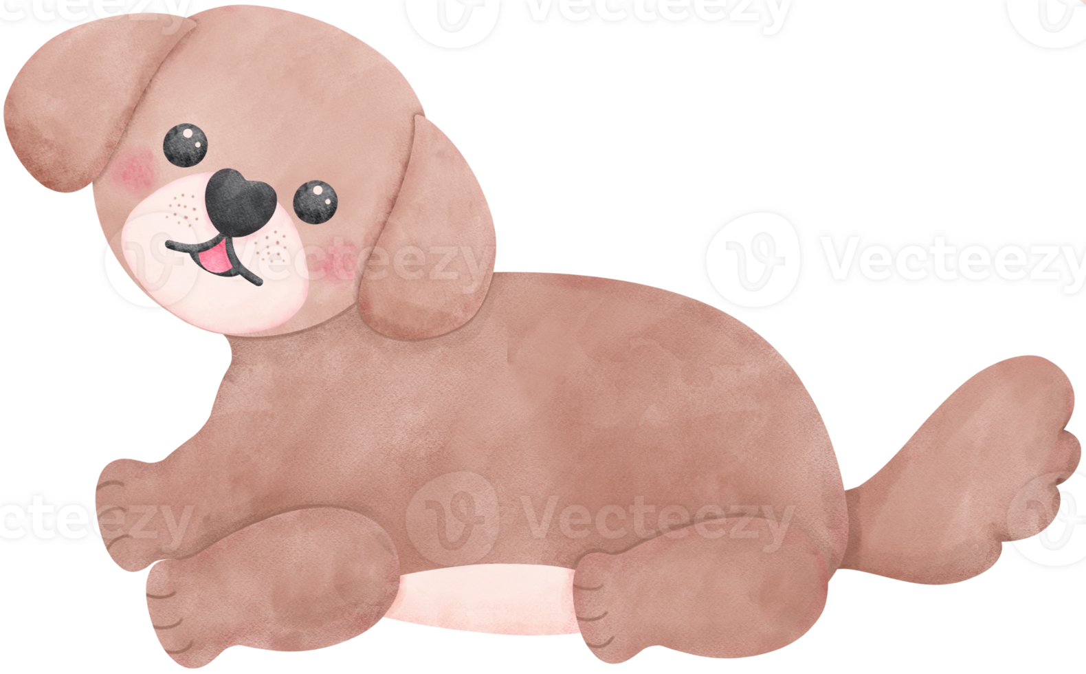 Shih Tzu Dog turns around and smiles Cartoon Set in watercolor style with Different Poses png
