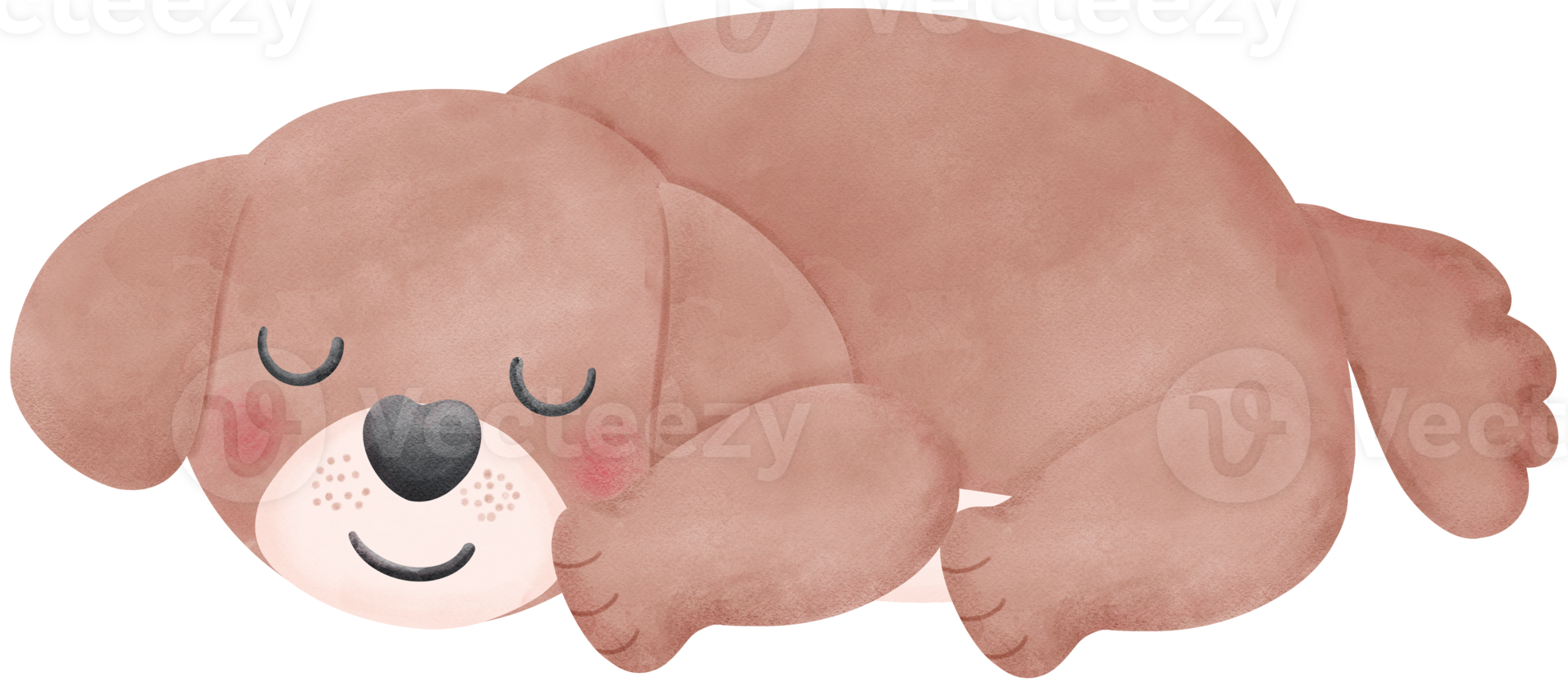 Shih Tzu Dog sleeping Cartoon Set in watercolor style with Different Poses and Expressions png