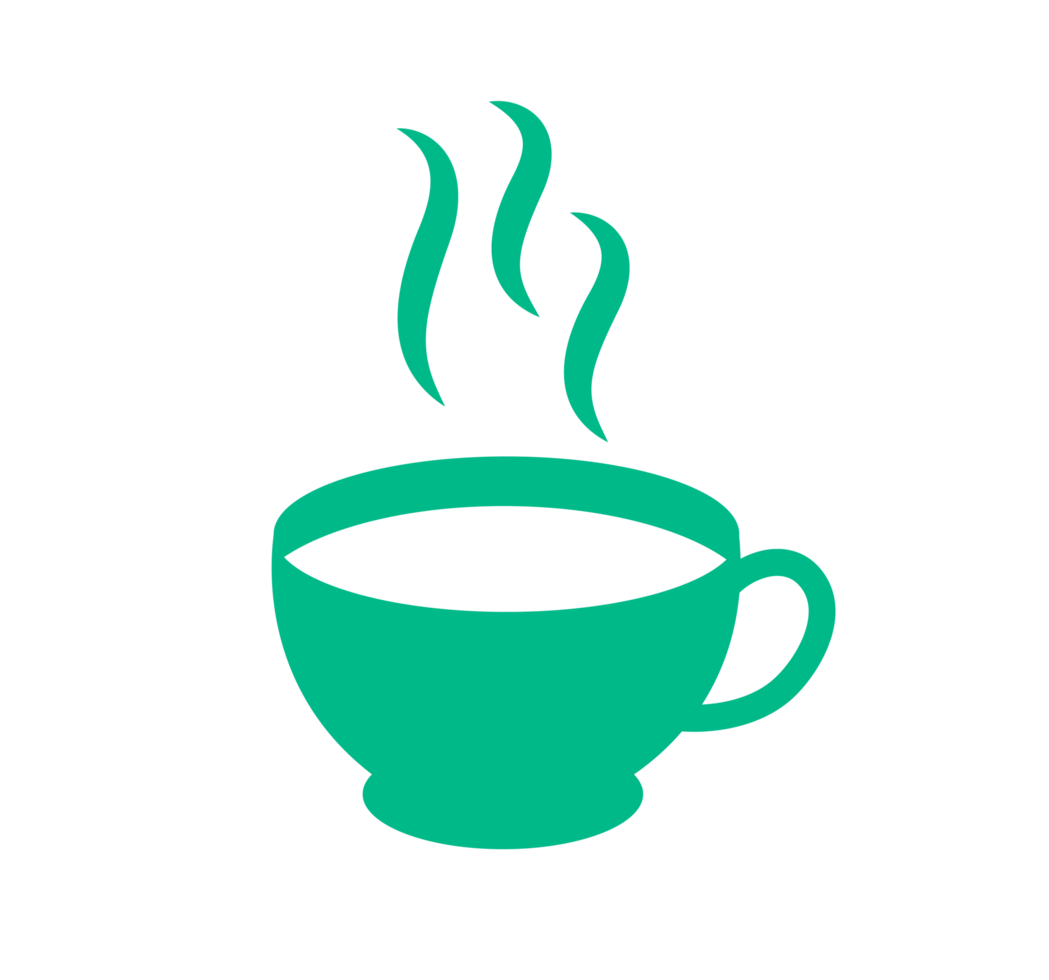 Blue Steaming Bowl Illustration. Simple Food Icon - Clean and basic illustration of a blue bowl with steaming vapor rising from it. Transparent background. png