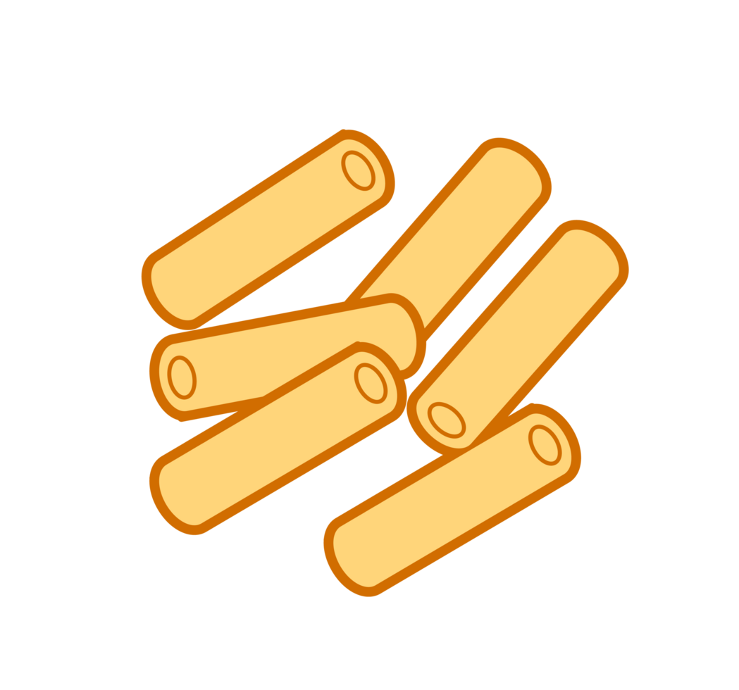 Cannelloni Pasta Illustration. Simple Food Icon - Clean and basic illustration of several pieces of cannelloni pasta. Transparent background. png