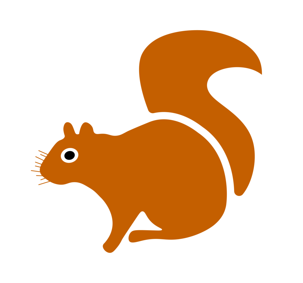 Cute Squirrel Silhouette Illustration png