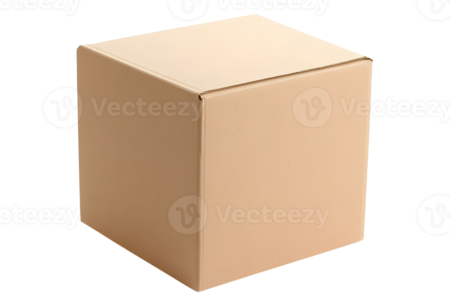 Tan cube with subtle shading. Simple design. Solid color. Basic geometric shape. Neutral object png