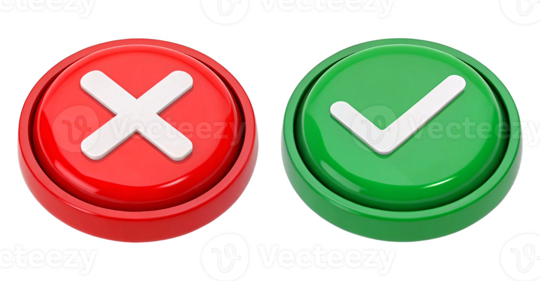 Bold Red Cancel and Green Check Buttons for Decision Making Interface png