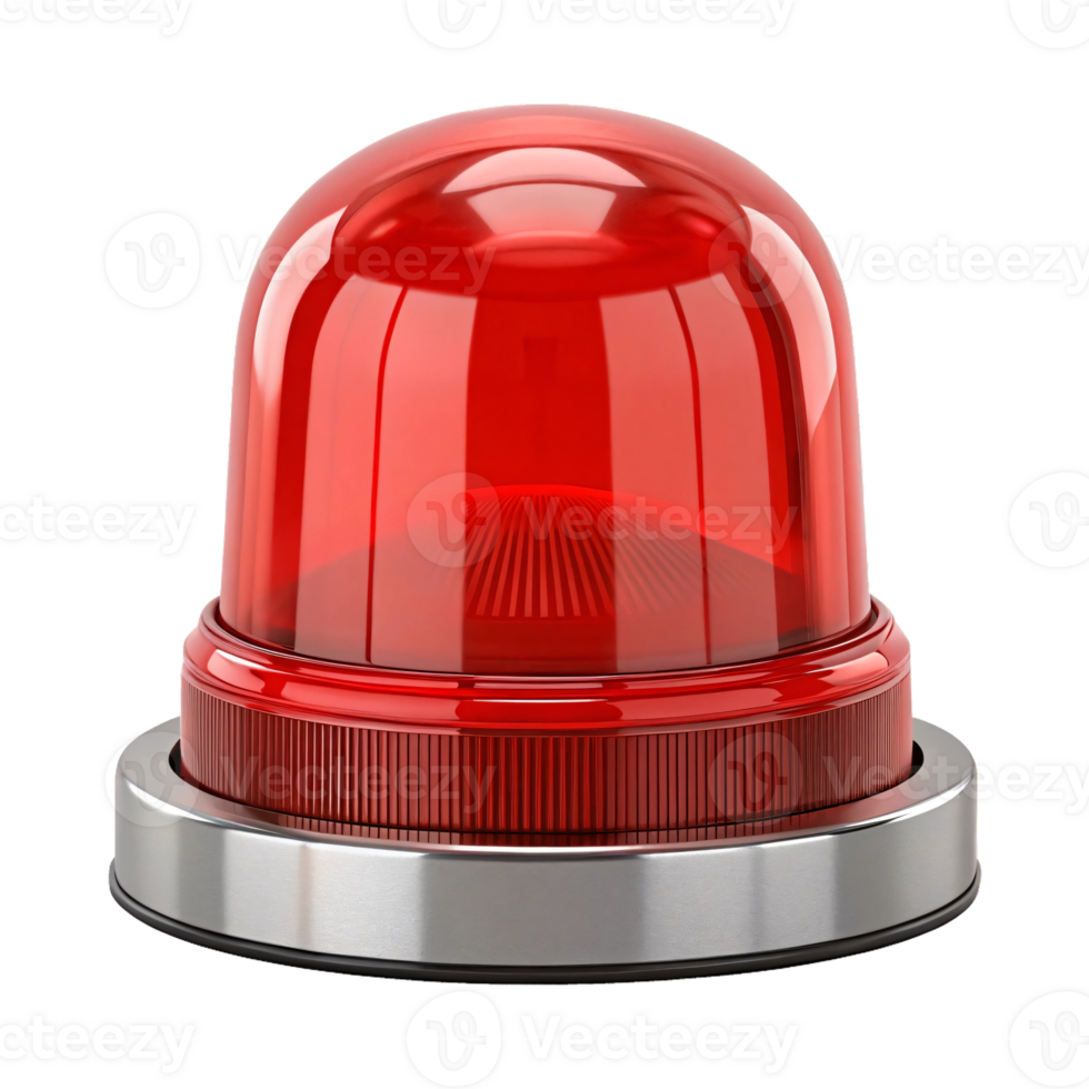Red Emergency Siren Light Isolated on Transparent Background for Alert Notification Alarm Danger Security Warning System and Police Concept png