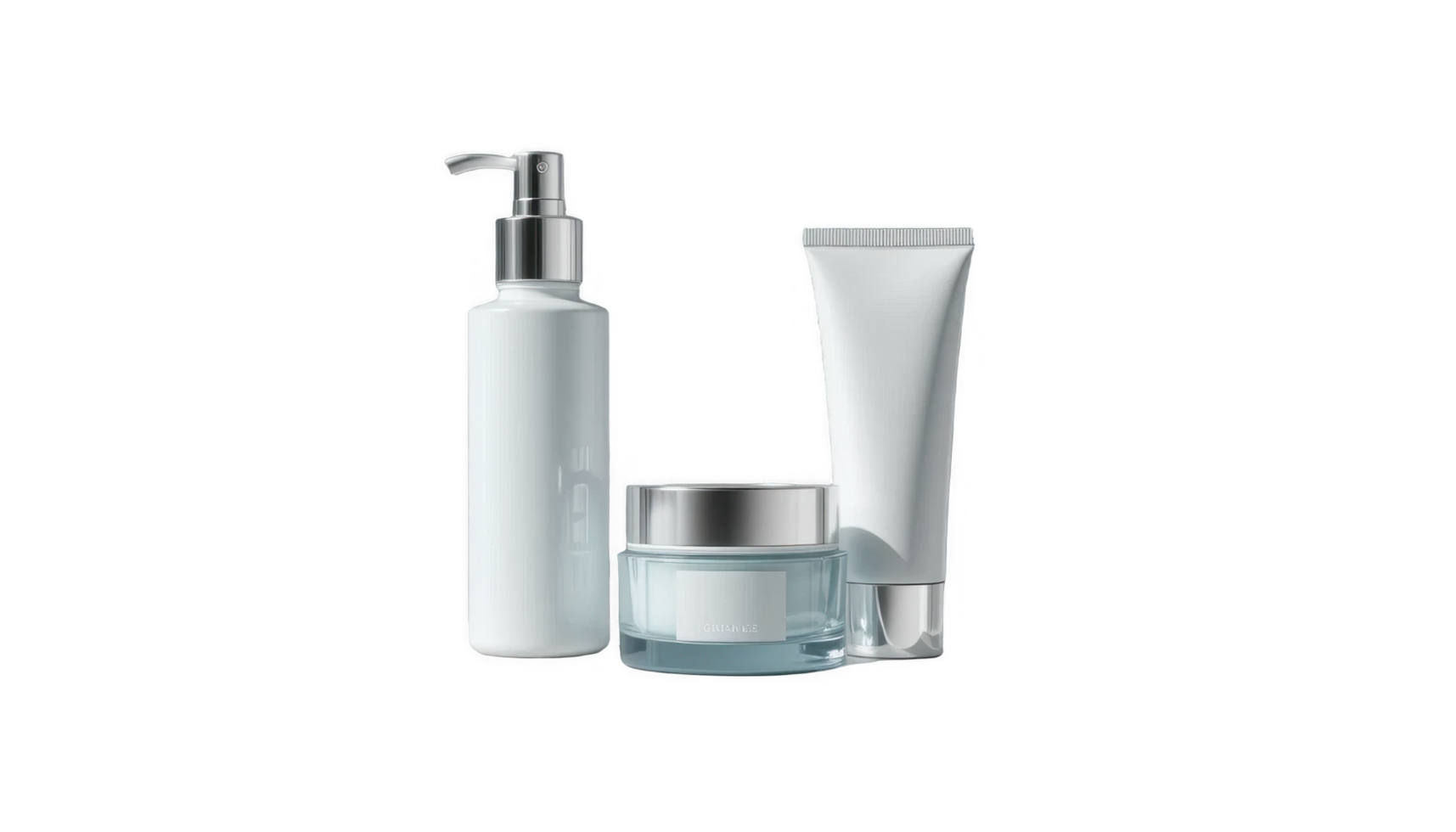 A bottle of cream, a tube of cream and a tube of cream png