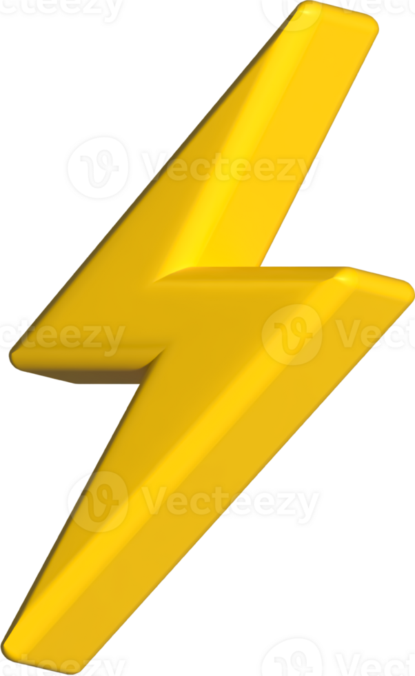 thunder bolt 3d, lightning shape, thunder icon, emoji bolt of a message social png
