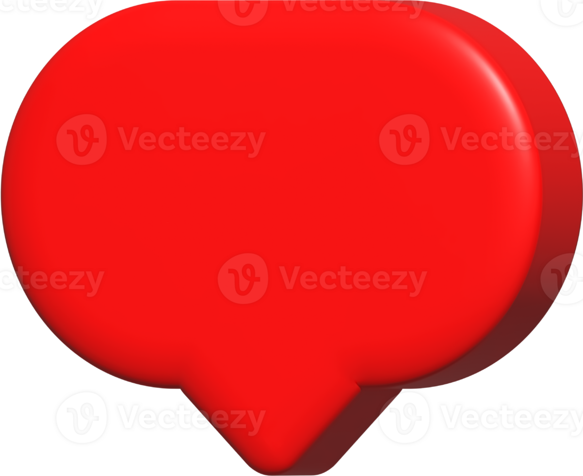 speech bubble frame 3d, red talk icon, emoji comment png