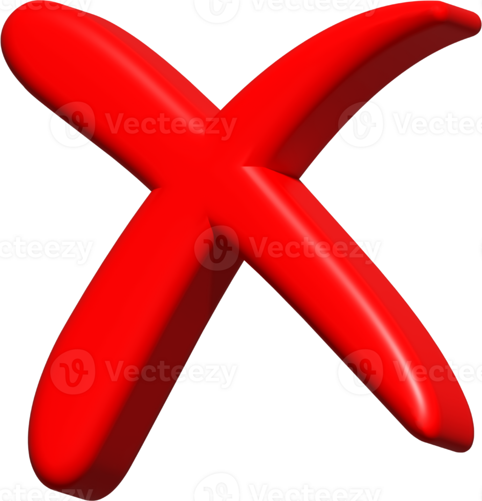 wrong mark 3d, cross red icon, wrong, cross for message social media png