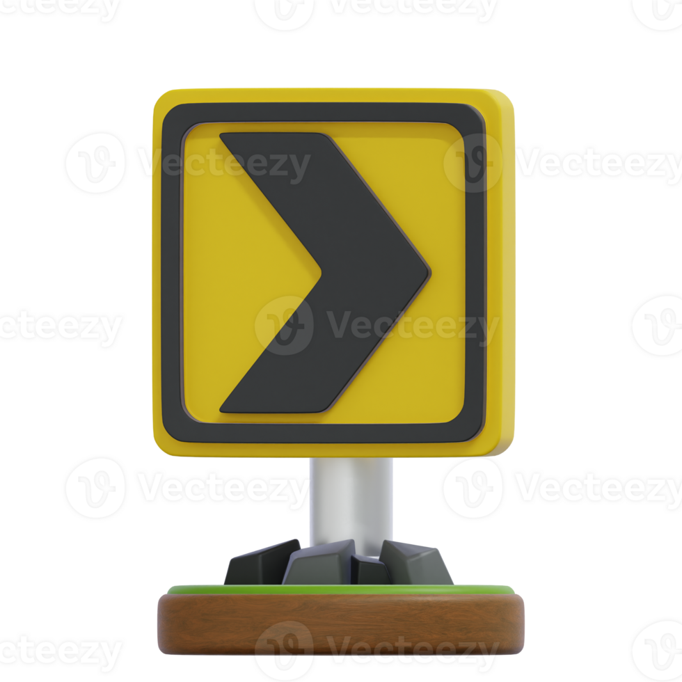 Direction Arrow Sign Pointing Right on a Yellow Square Tile png