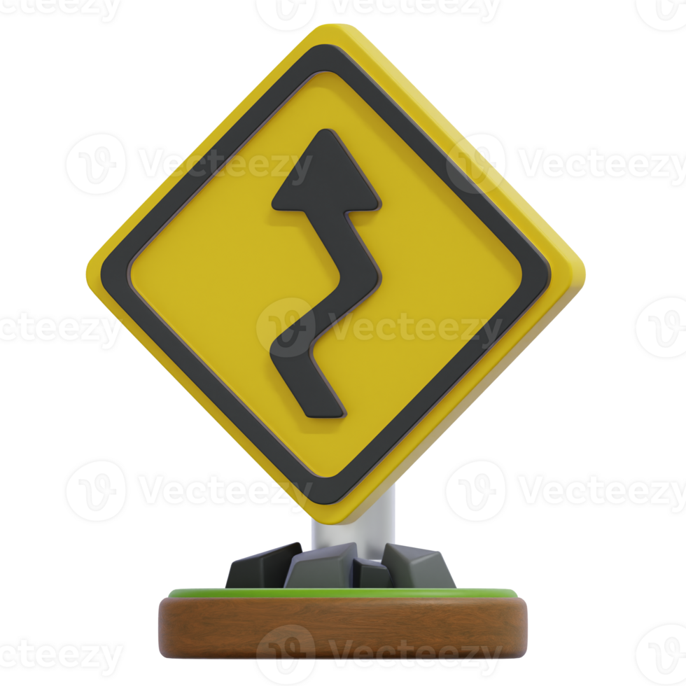 Winding Road Ahead Sign Indicates Curvy Path Warning png