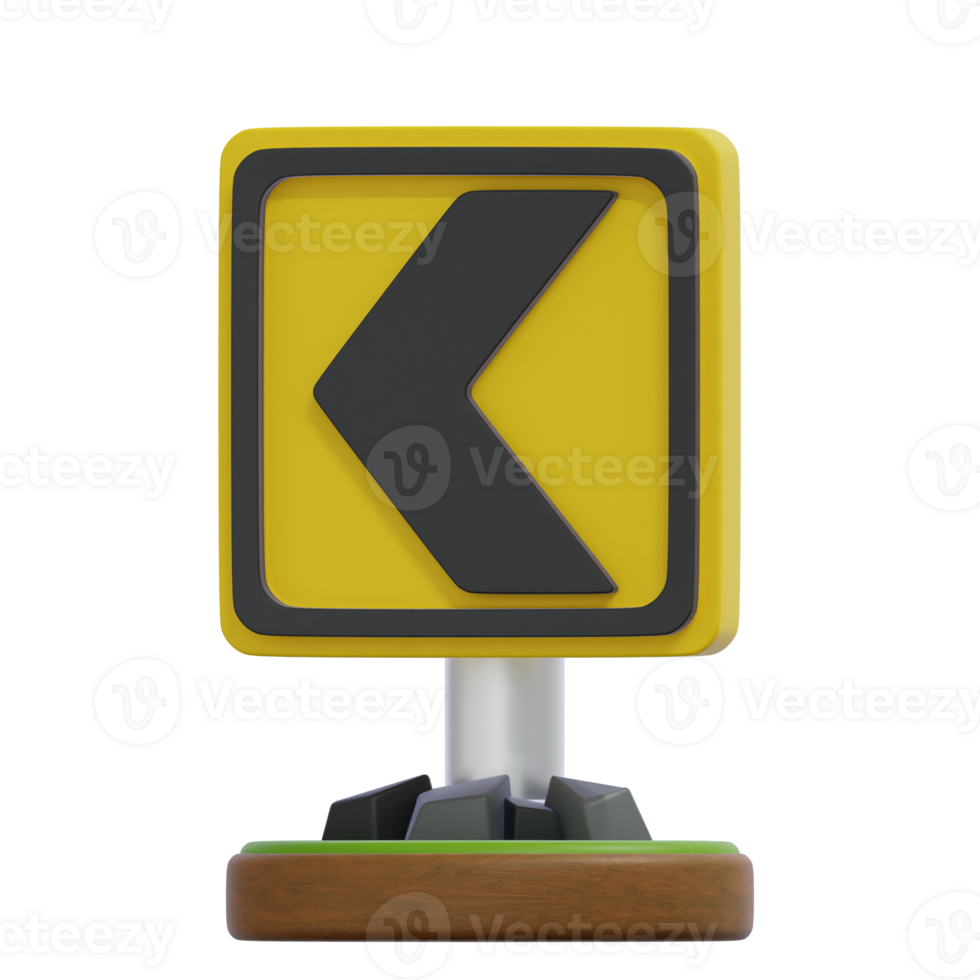 Arrow Pointing Left on Yellow Sign with Transparent Background png