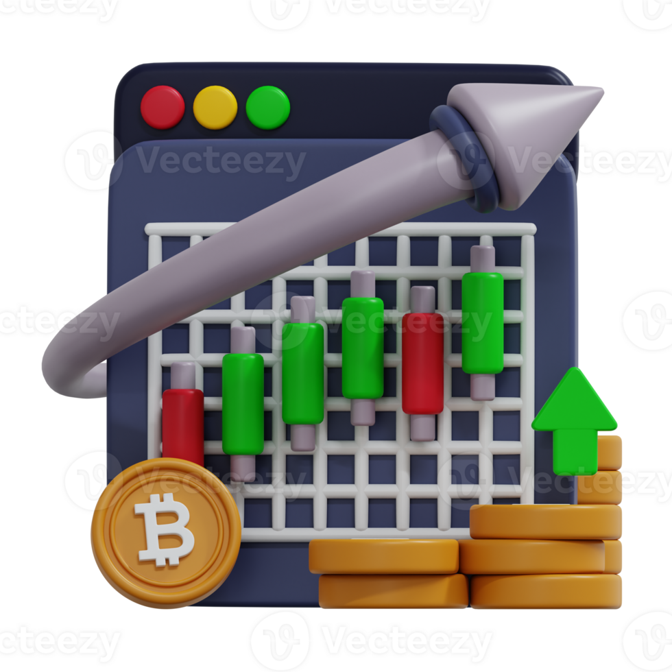 Analyzing Financial Growth Chart with Coin Currency and Arrow Up png