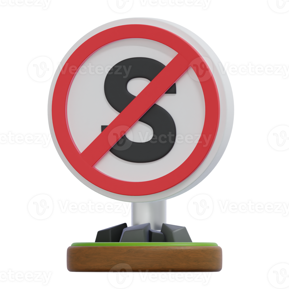 No Letter Sign with Red Circle Bar Over Symbol on Display Stand png