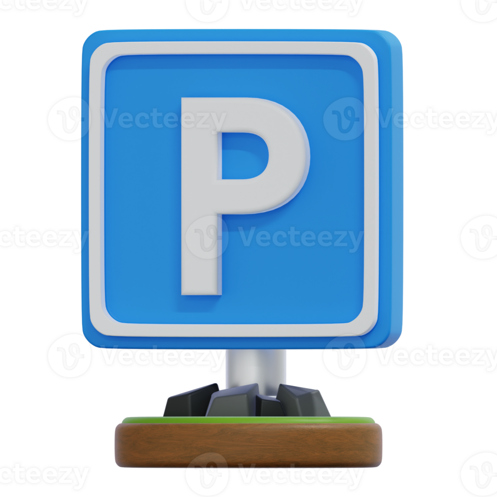 Parking Sign Illustration in Blue and White on Transparent Background png