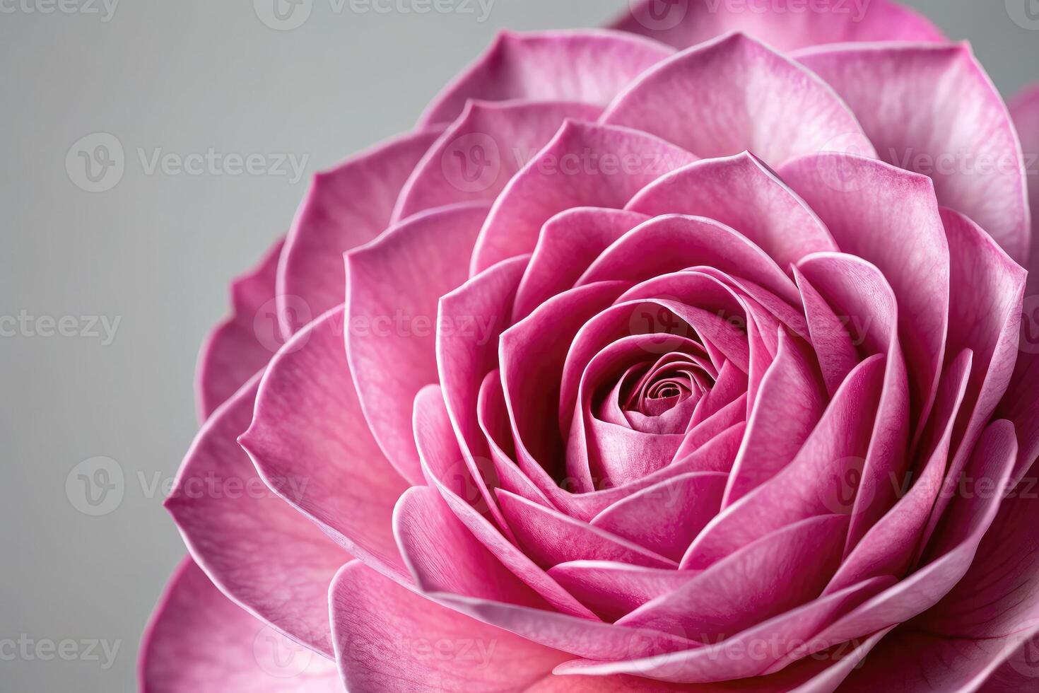 Close up view of a blooming pink rose with delicate petals and vibrant colors photo