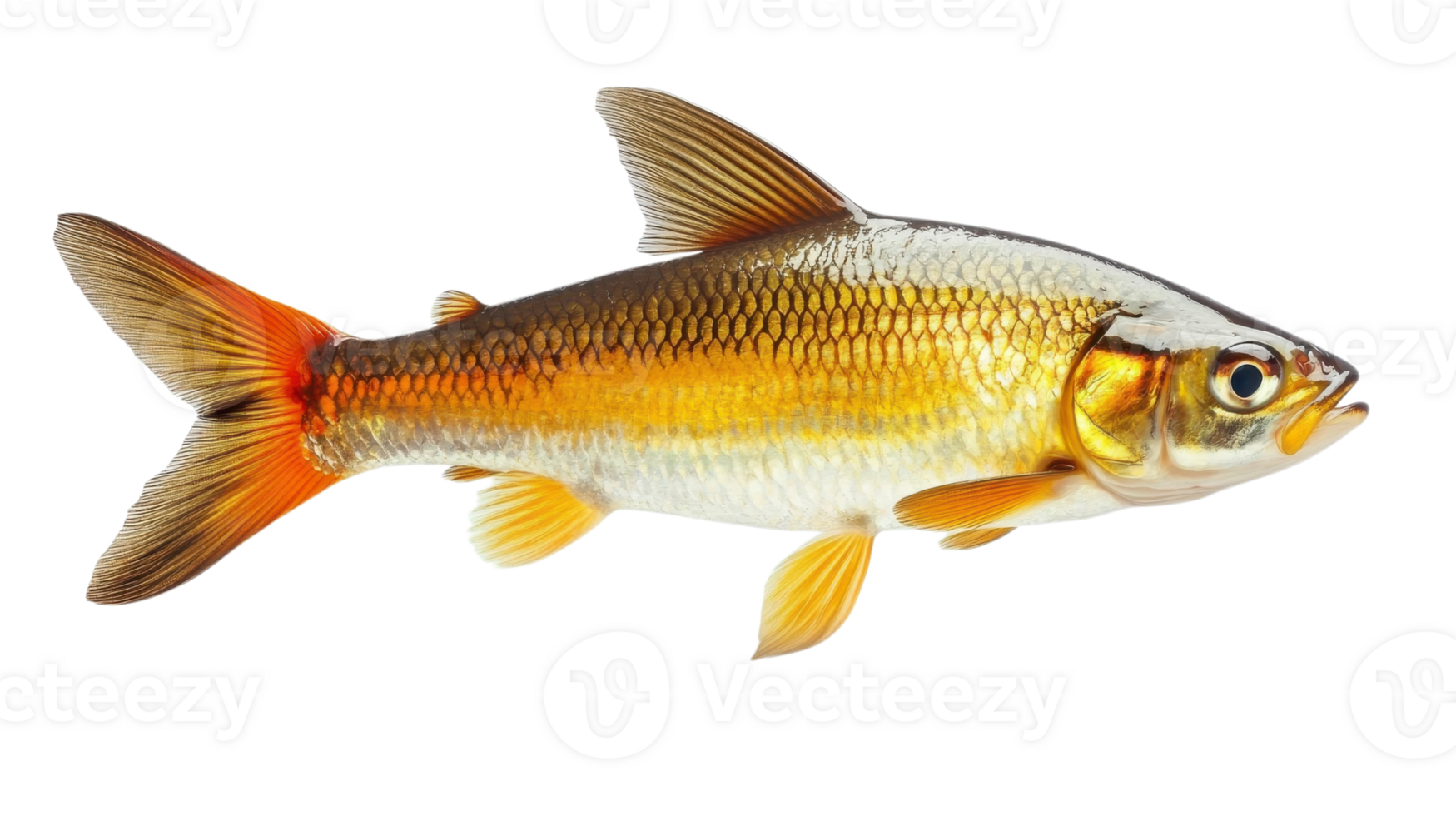 Colorful goldfish swimming gracefully in a calm water setting during daylight png