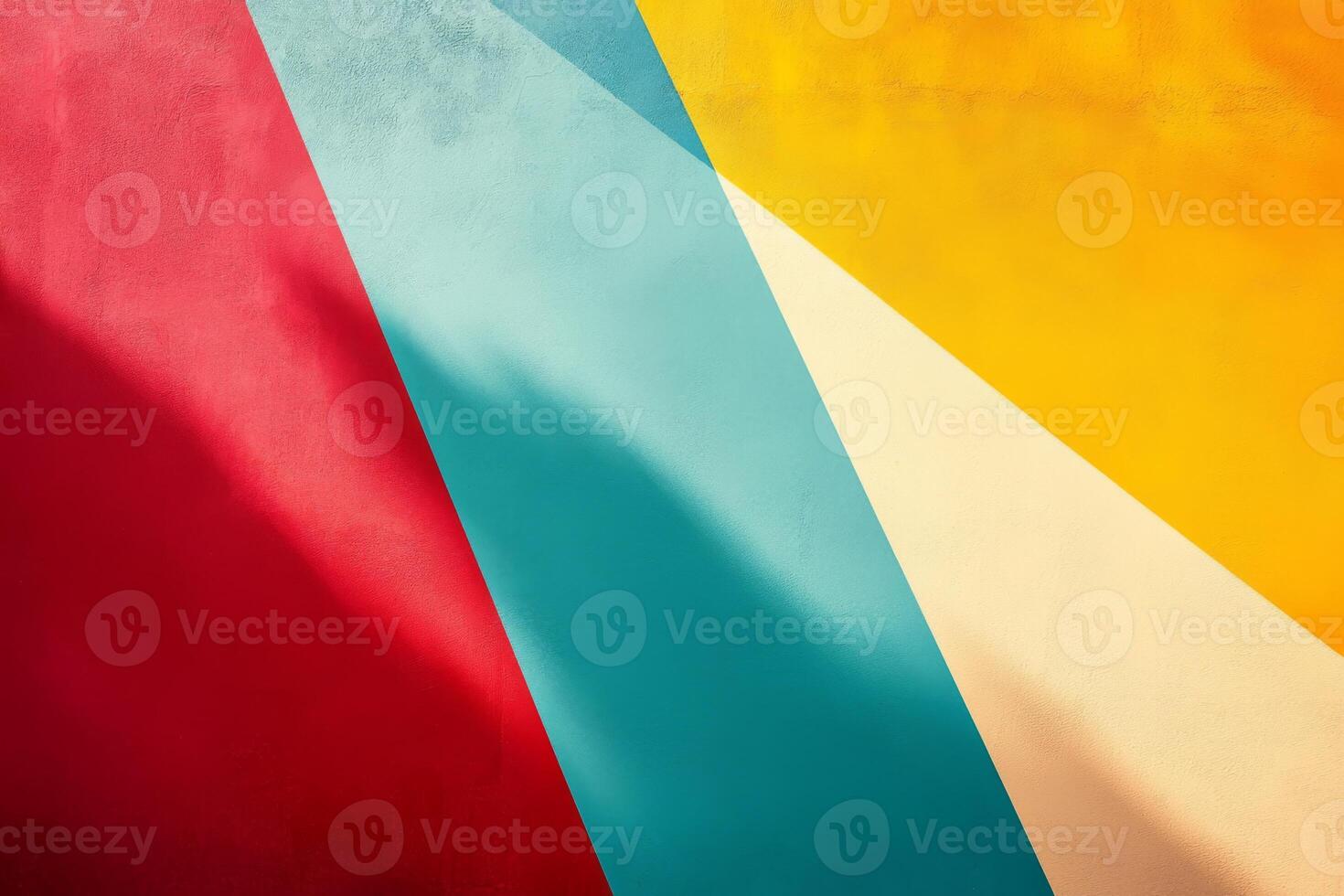 Abstract wall art featuring bold red aqua yellow colors creating a modern and vibrant composition photo