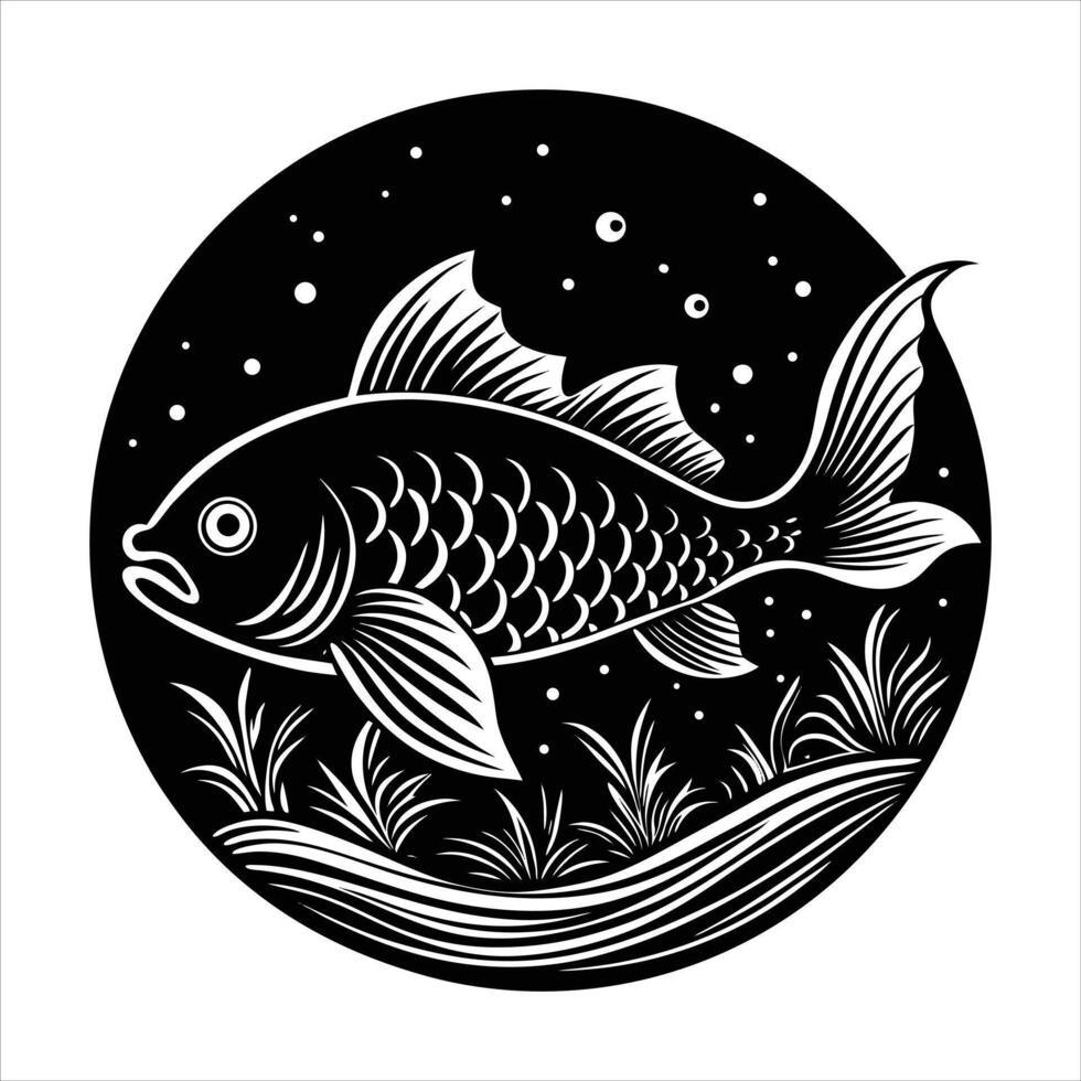 fish on the water vector