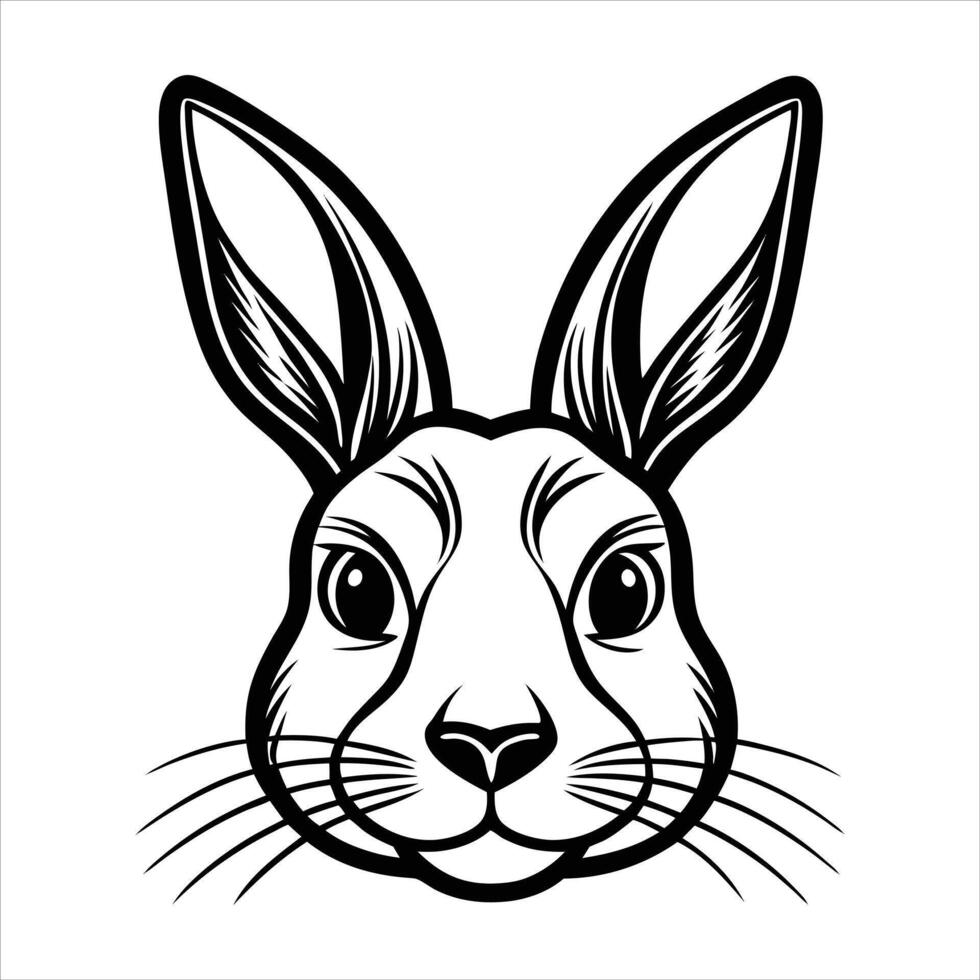 minimalist bunny outline vector