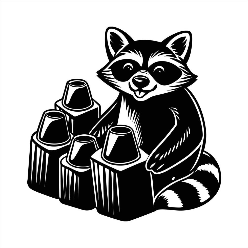 A relaxed raccoon stands proudly vector