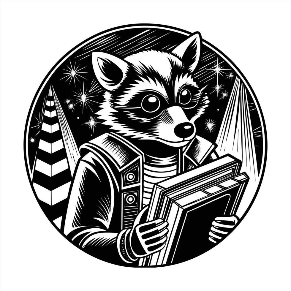 Cyberpunk Raccoon Glasses vector