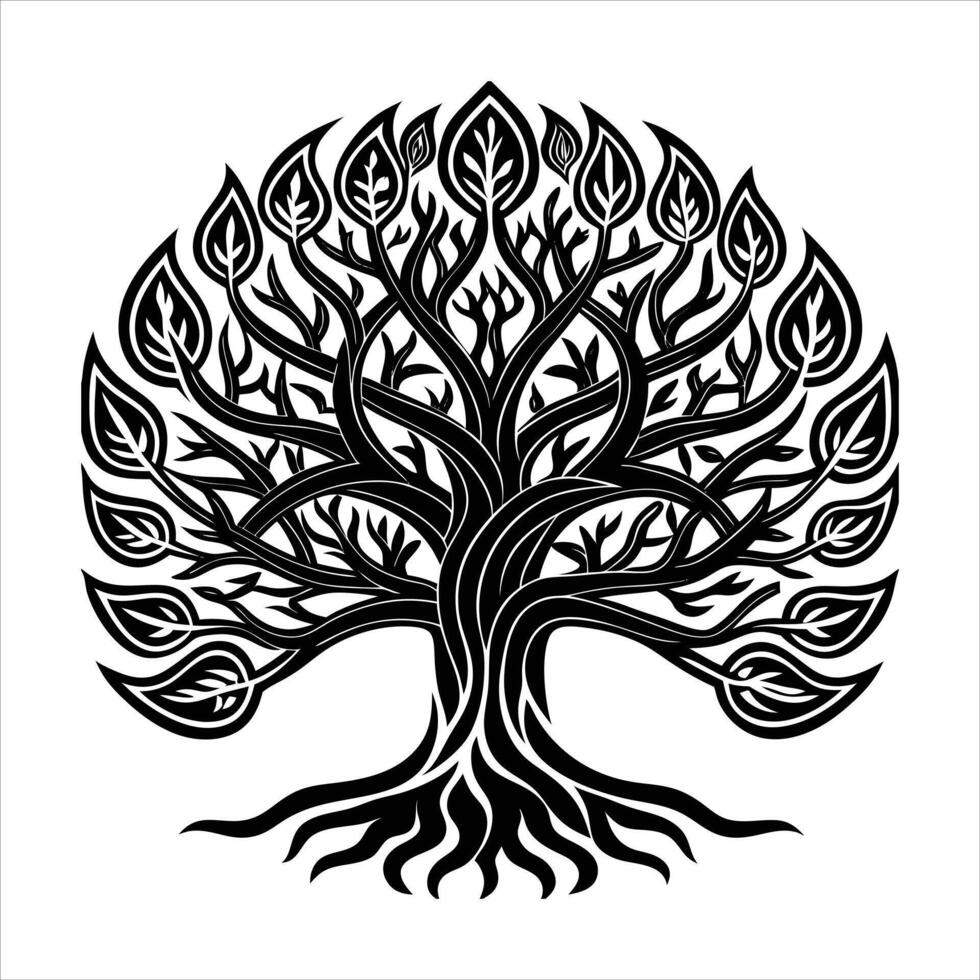 Tree Of Life Black vector