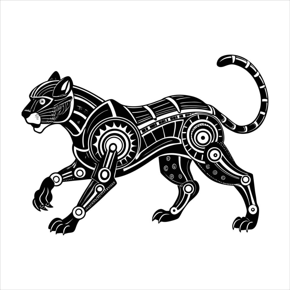 mechanical cheetah sprinting vector