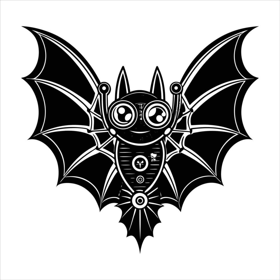 steampunk mechanical bat vector