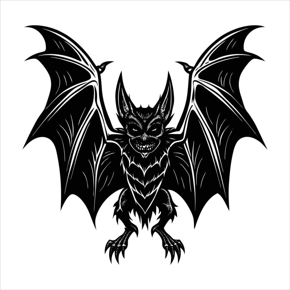 A Bat With Large Wings vector