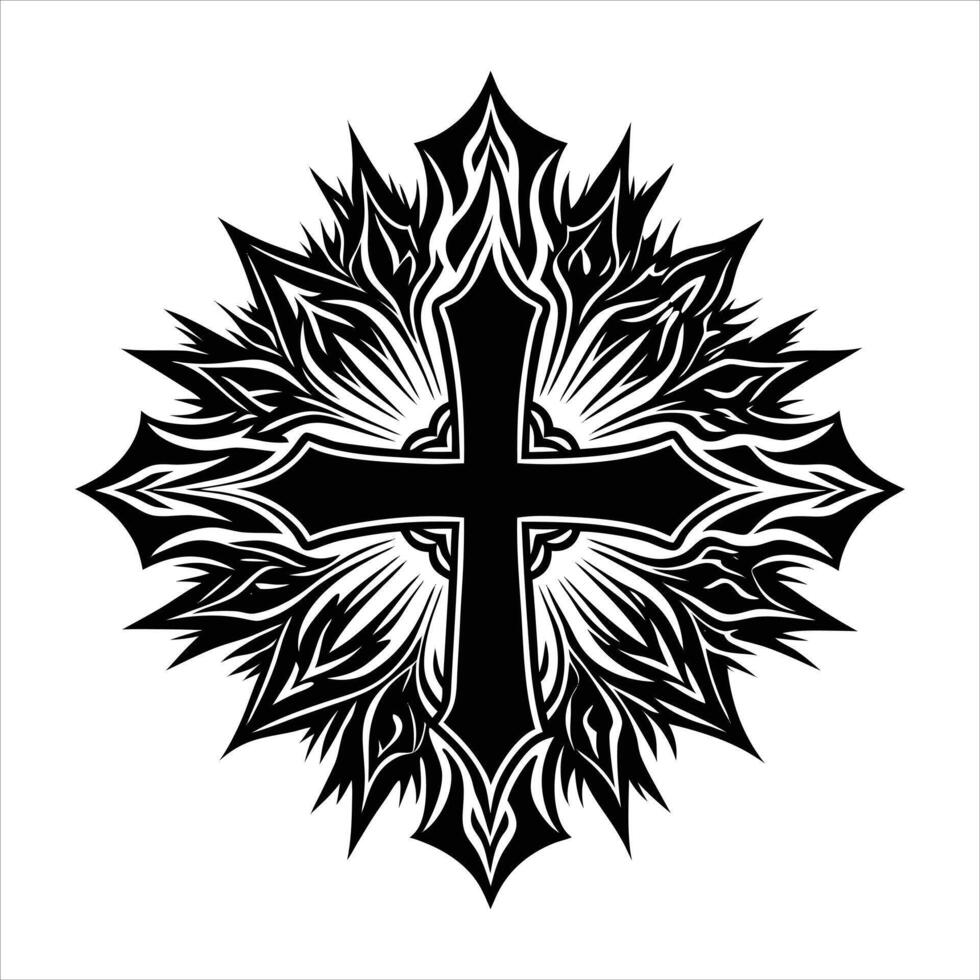 Cross On Fire vector