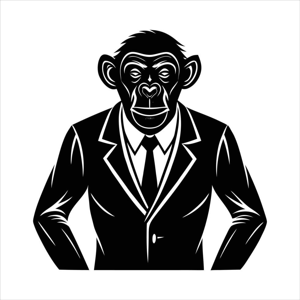 Monkey In Business Suit vector