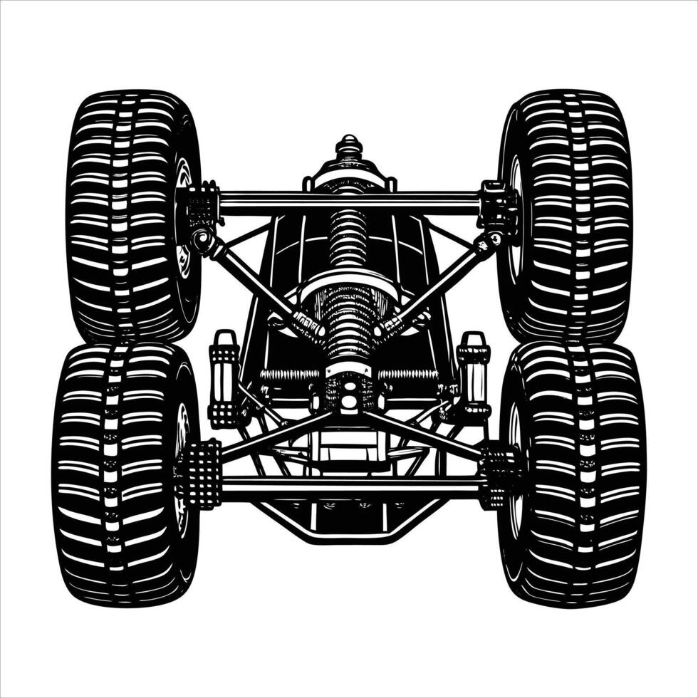 Suv Technical Drawing Showing Undercarria vector