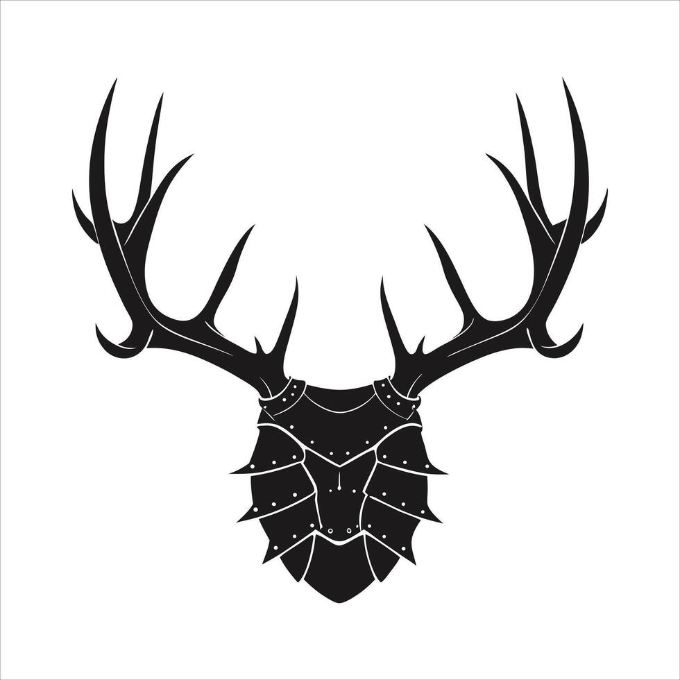 spartan with deer horn logo design vector
