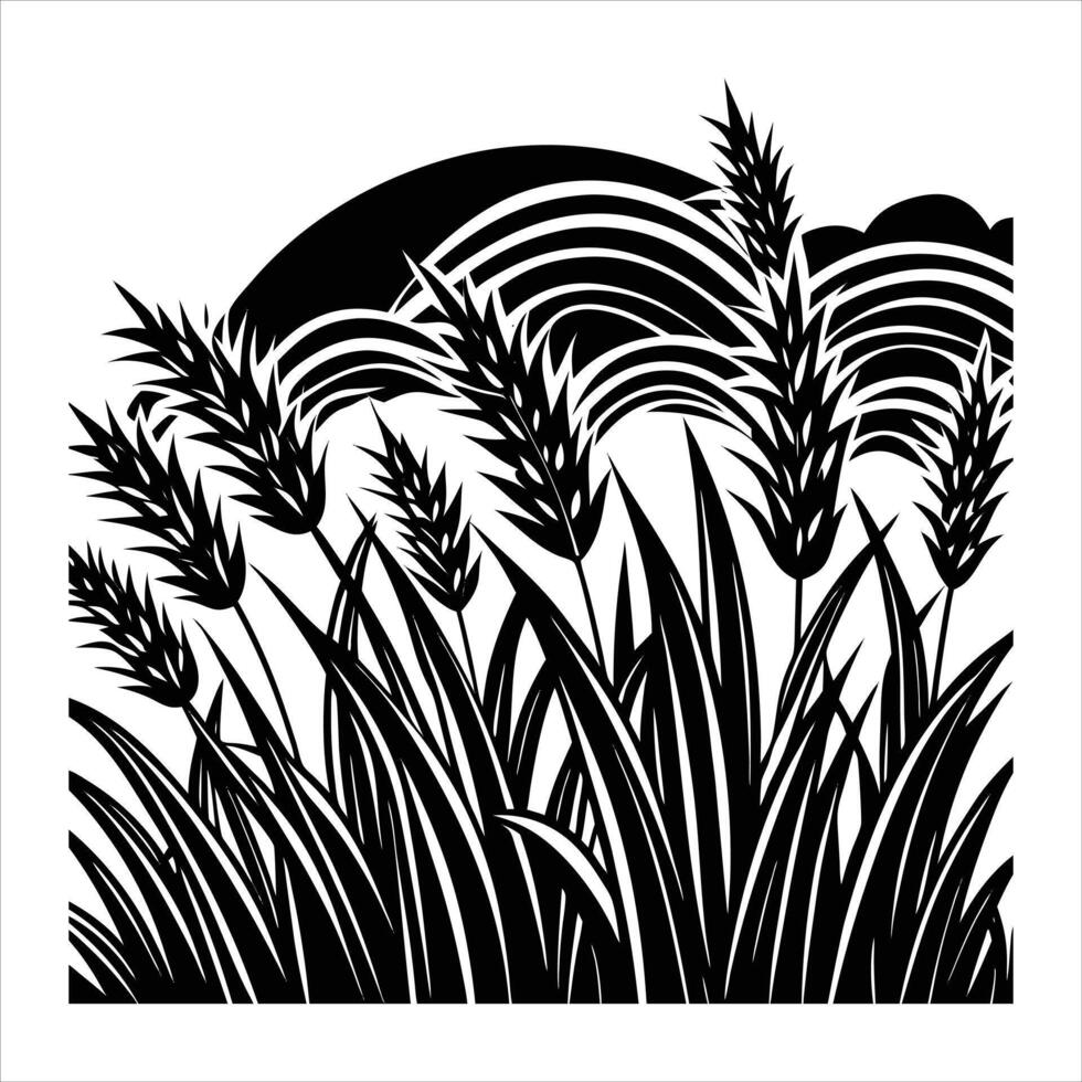 field of rainbow colored grass swaying vector