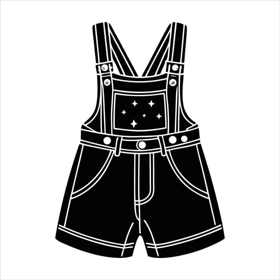 Old Denim Overalls vector