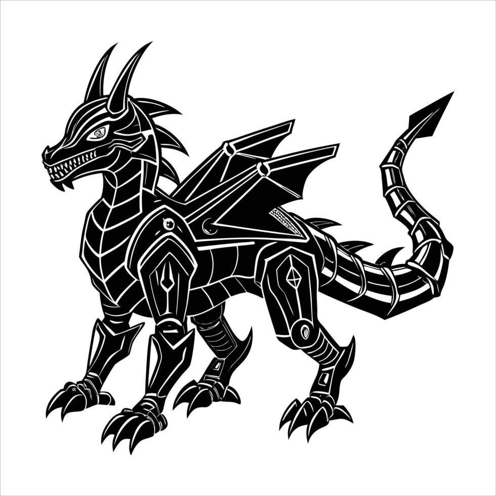 Fantasy robotic Dragon vector