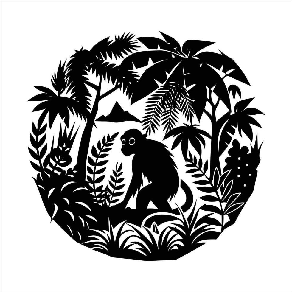 Negative Space Chimp vector