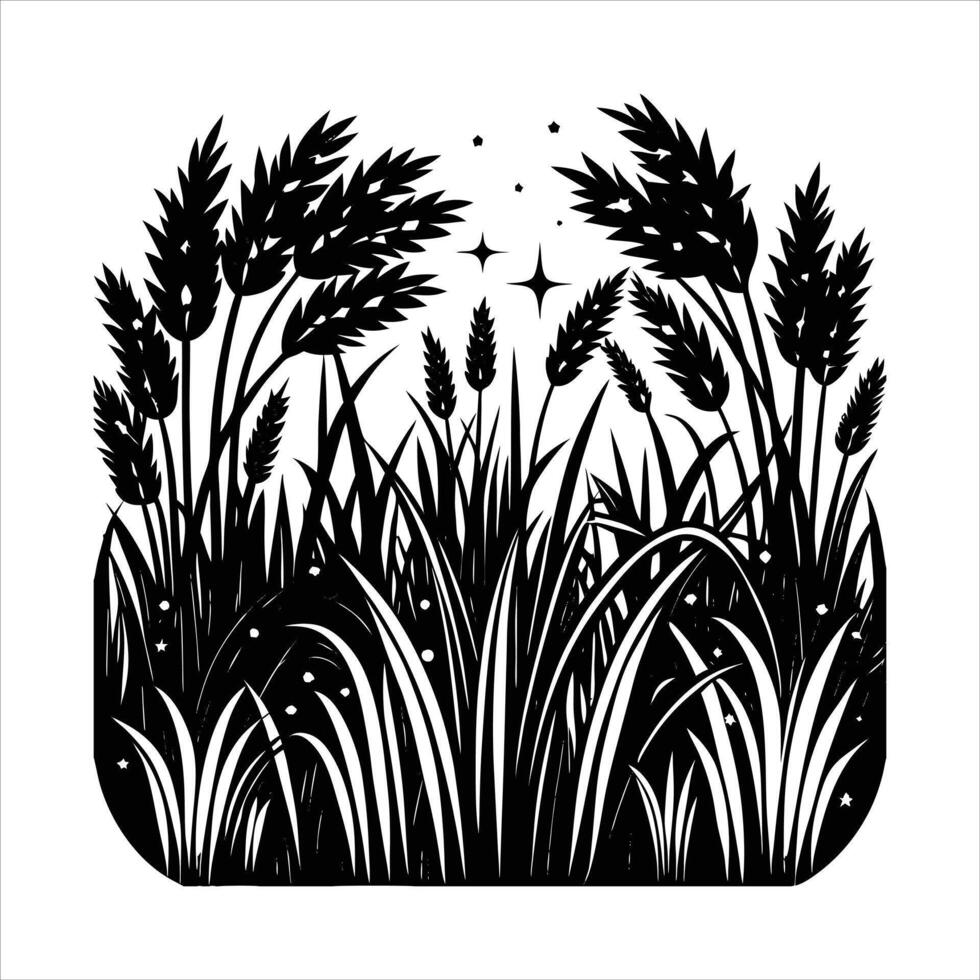meadow filled with tall swaying gras vector