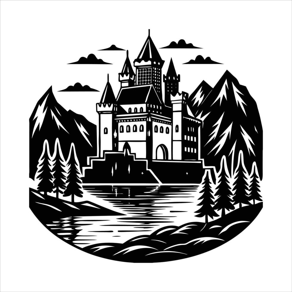Reflection Castle Water vector
